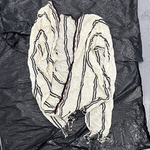 Lovestitch Cream and Black Striped Women's Top